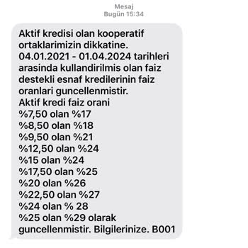Halkbank Esnaf Kefalet Kredisi Faiz Oranı Değişikliği