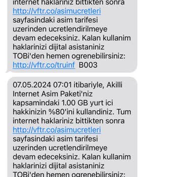 Vodafone Pakete Ait GB Ların Tükenmesi