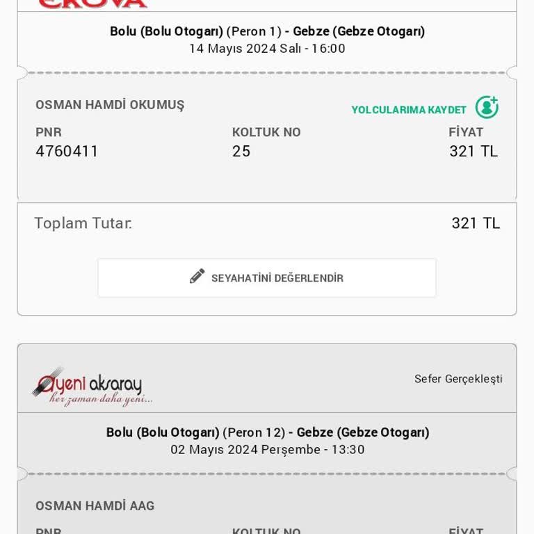 Lüks Erova Turizm Yanlış Bilet Ve İade Sorunu