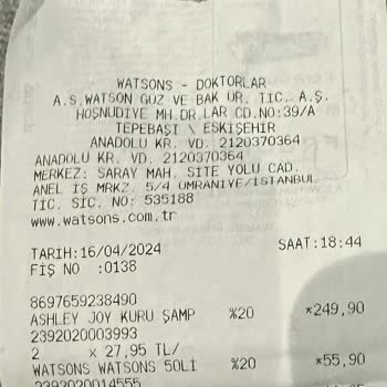 Watsons Ürünlerinin Arkasında Durmuyor