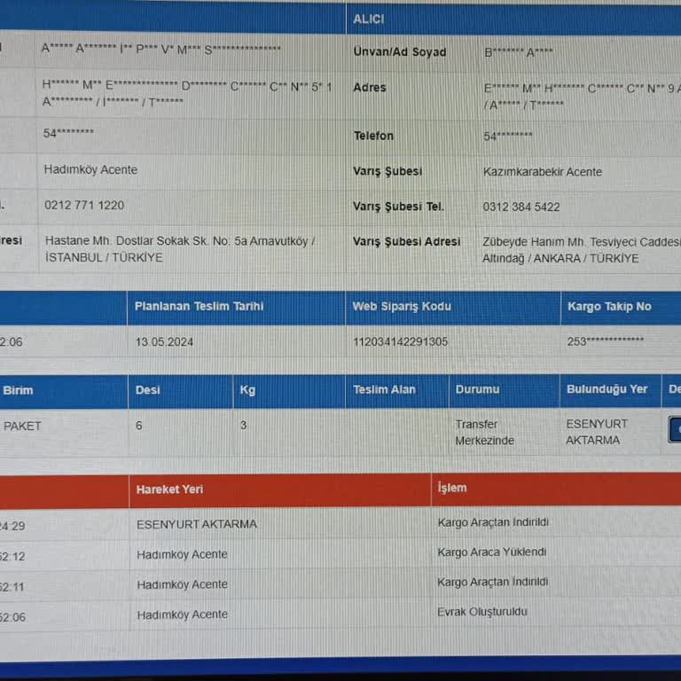 Sürat Kargo Hadımköy Şubesinde Bekleyen Kargo Sorunu