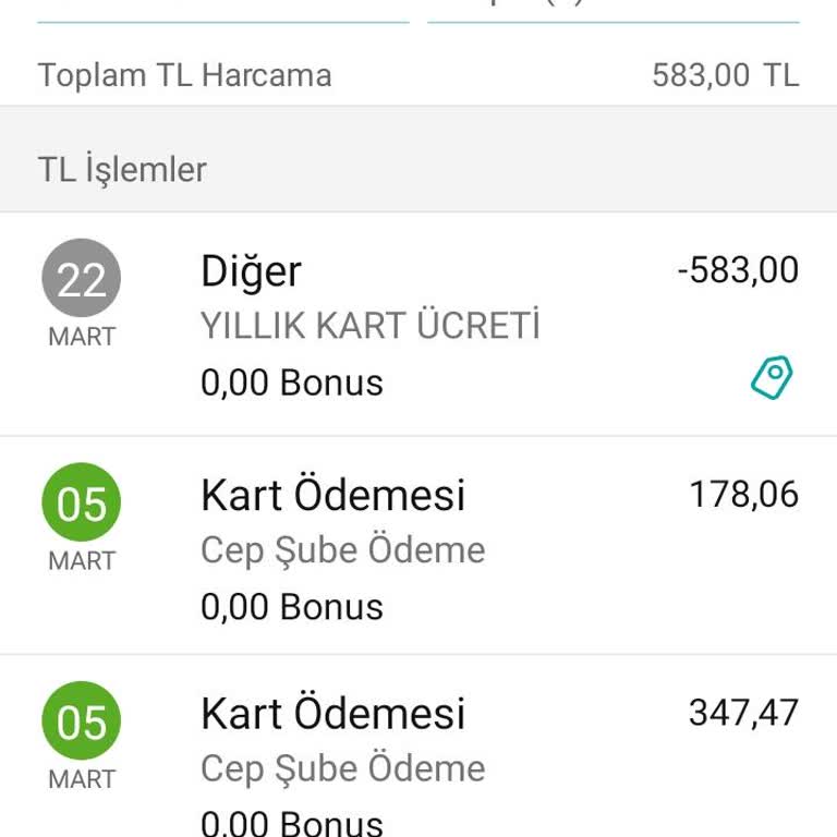Garanti BBVA Garanti Kart Aidatı