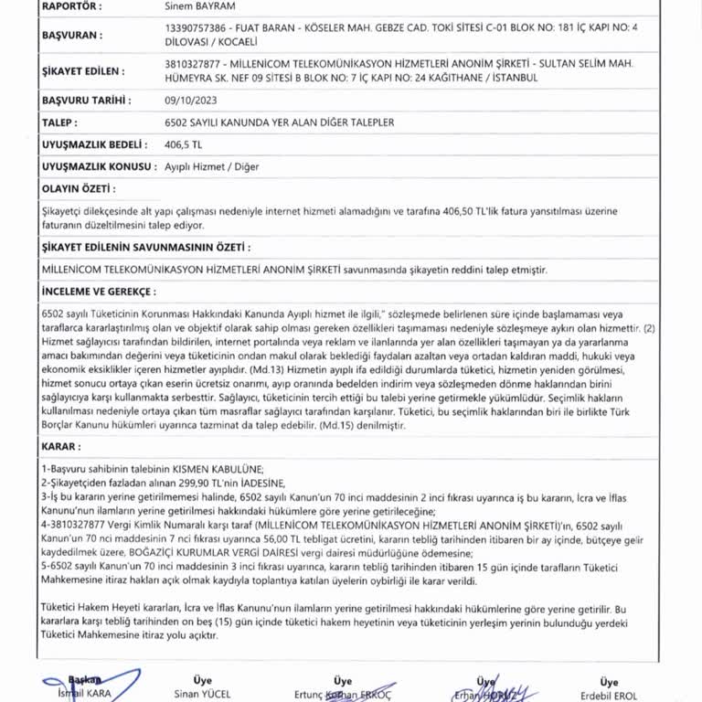 Millenicom Kanun Nizam Bilmeyen Firma
