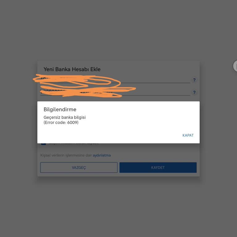 Sahibinden Error Code 6009