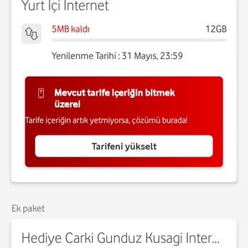 Vodafone Gündüz Kuşağı İnternet Paketi