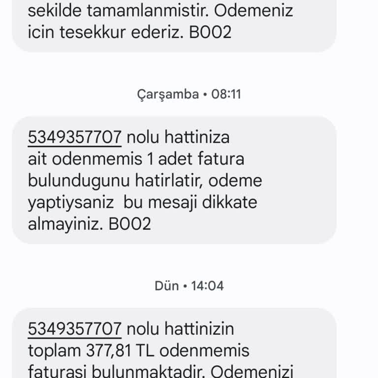 Turkcell Hattı Borç Şikayeti