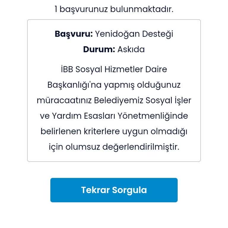 İBB Yenidoğan Destek Paketine Verilen Red Cevabı