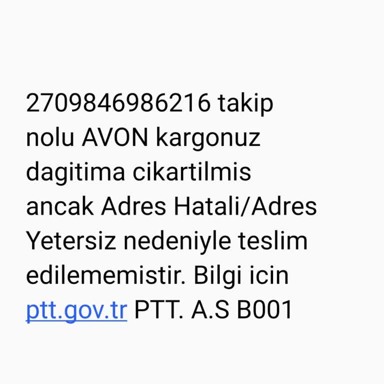 PTT Kargomu İletmedi2709846986216 Numaralı Kargom