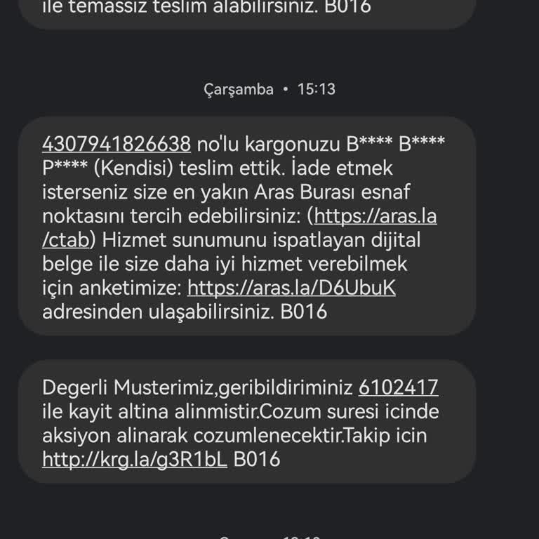 Aras Kargo Teslim Edildi Deyip Teslim Edilmeyen Kargo
