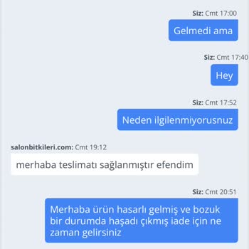 Salonbitkileri.com Sipariş Dağınık Geldi Ve Hasarlı Cıktı İade İçin Ulaşılamıyor