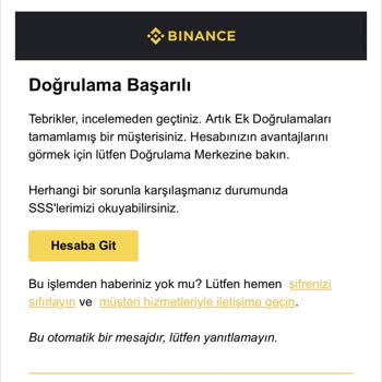 Binance Acil! Kimlik Doğrulama