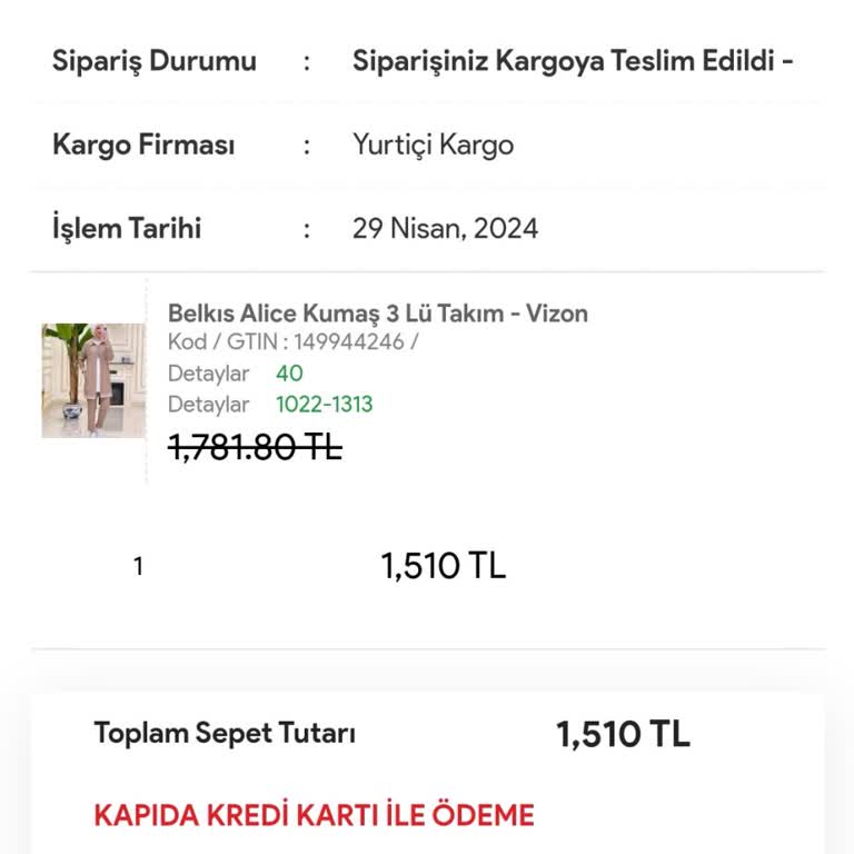 Tesettür Moda Avm Değişim İşleminin Gerçekleştirilememesi