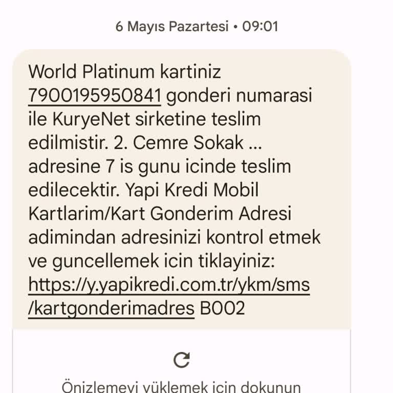 Kuryenet Yapı Kredi Kredi Kartım Kargoda Kayboldu!