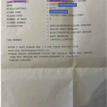 Türk Hava Yolları-Unuttukları Ve Zarar Verdikleri Valiz