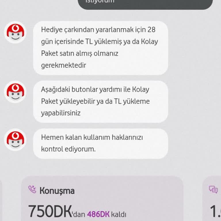 Vodafone Paket Yüklememe Rağmen Çark Çevirtmiyor