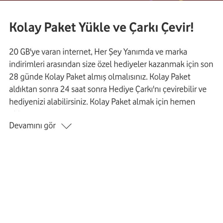 Vodafone Çark Çevirme Sorunu