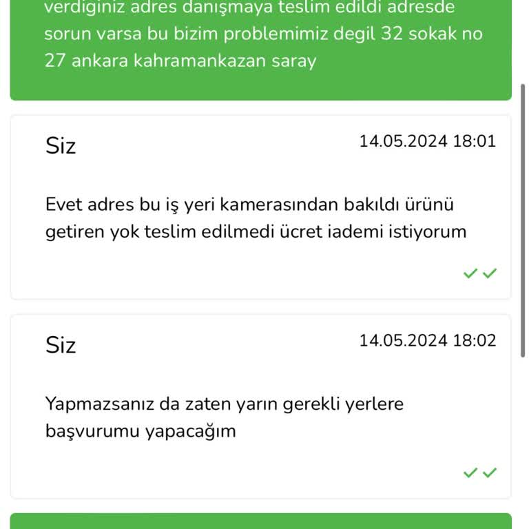 Çiçek Sepeti Teslim Edilmeyen Ürün