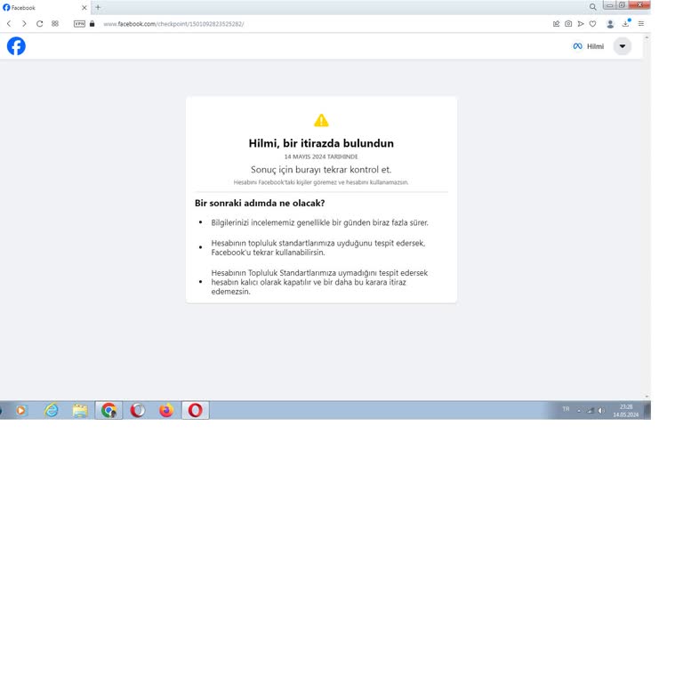 Facebook Gerekçesiz Hesap Askıya Alması.