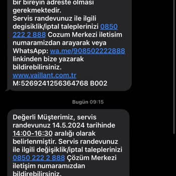 Vaillant Dan Gelen SMS Saçmalığı