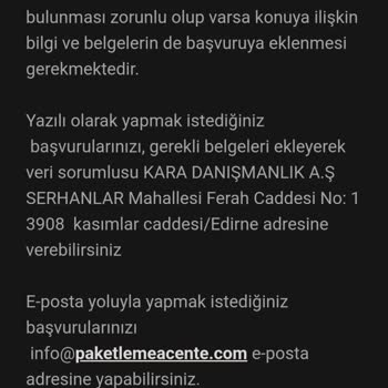 Paketlemeacente.com Aksa Danışmanlık Paketleme Sorumluluk Kabul Etmiyorum