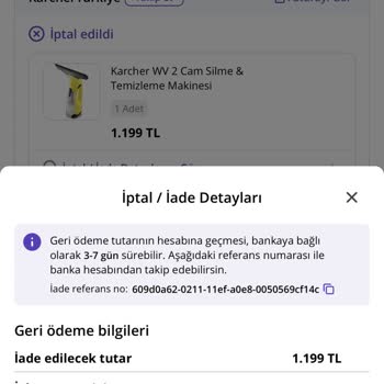 Karcher Türkiye'den Aldığım Ürün 30 Gün Bekletilip İptal Edildi