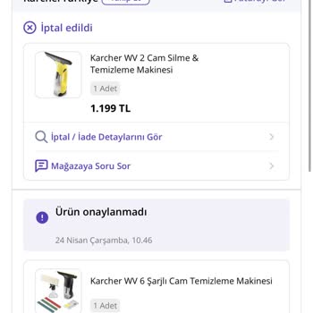 Karcher Türkiye'den Aldığım Ürün 30 Gün Bekletilip İptal Edildi