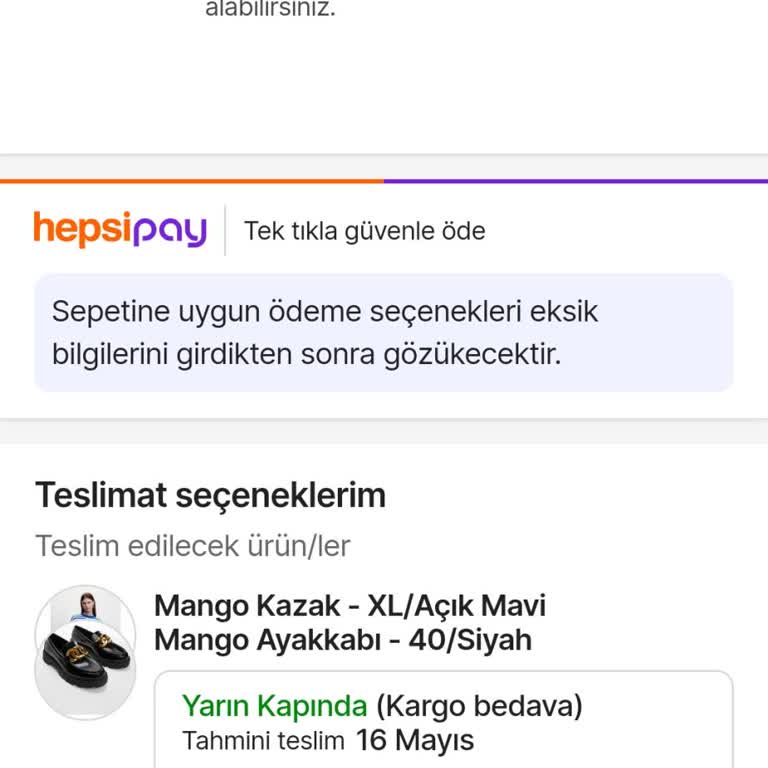 Hepsiburada Ödeme Seçenekleri Gözükmüyor