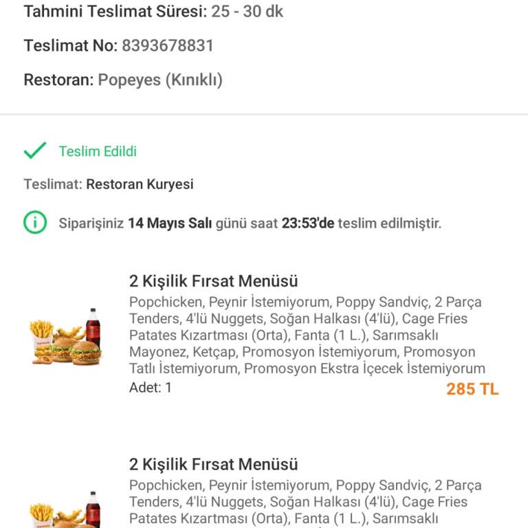 Kınıklı Popeyes Siparişlere Bakmadan Yolluyor