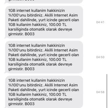 Vodafone İnternet Kullanmamama Rağmen Aşım Yapması