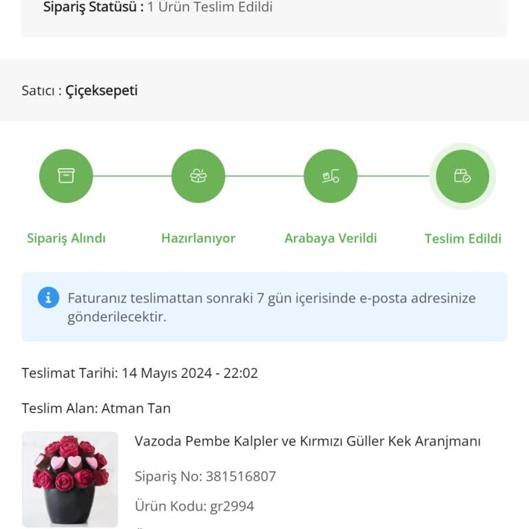 ÇiçekSepeti Ürünümün Geç Gelmesi