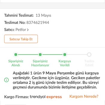Trendyol Express Kargo Teslim Edilmemesi