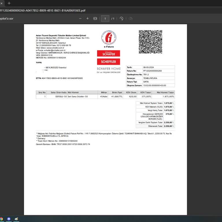 Schafer Ayıplı Ürün Satıyor, Fatura Hatalı Ve İade Kabul Etmiyor!