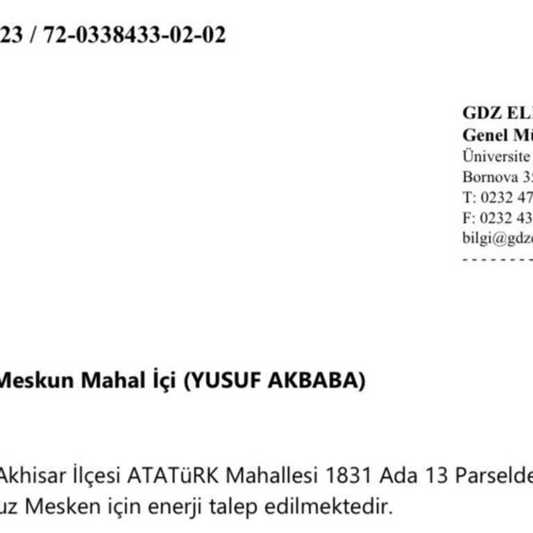 Gdz Elektrik Dağıtım İşlemi İçin 1 Yıldır Bekliyoruz!