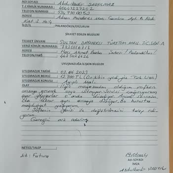 Erzurum Sultan Mağazaları Şofben Suyu Isıtmıyor