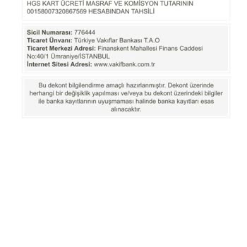 VakıfBank'tan Yüksek HGS Ücreti Kesintisi Ve İade Talebi