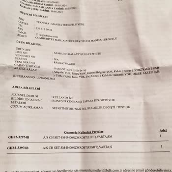 Samsung Servisten Daha Çok Arızalanıp Gelen Kulaklığım