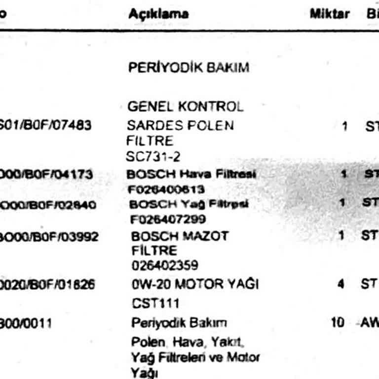 Bosch Car Service Hatalı Yağ Kullanımı Sebebiyle Garantinin Bozulması