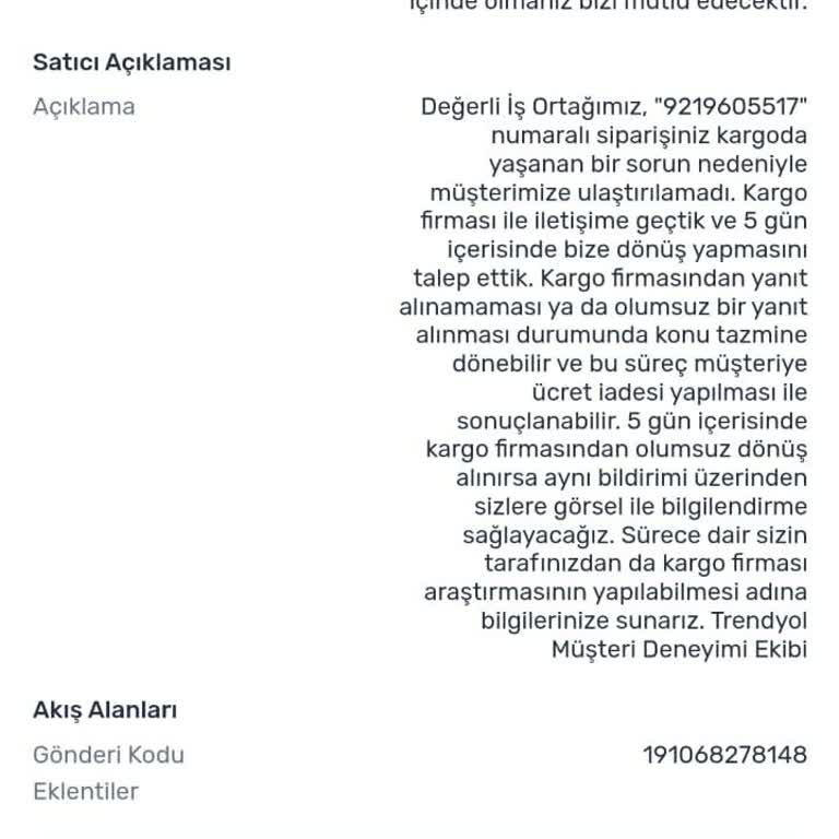 Yurtiçi Kargo Kargo Şirketi Tarafından Kaybedilen Ürün İle İlgili Şikayet