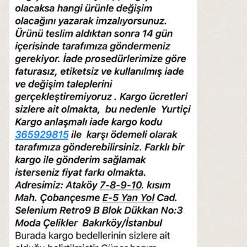 Moda Çelikler Kargo İade Ücreti Alıyor