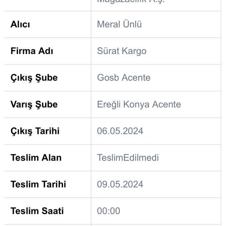 Victorias Secret'tan Aldığım Ürünlerim Sürat Kargo'da Kaybolmuş!