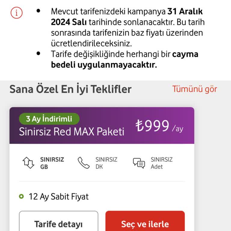 Vodafone Tarife Fahiş Fiyatlar