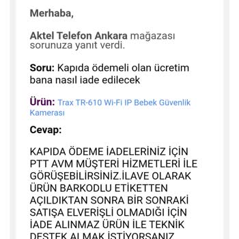PttAVM Ücret İade Edilmedi