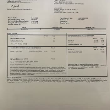 Digiturk - Krea İçerik Hizmetleri A. Ş Fatura Problemi