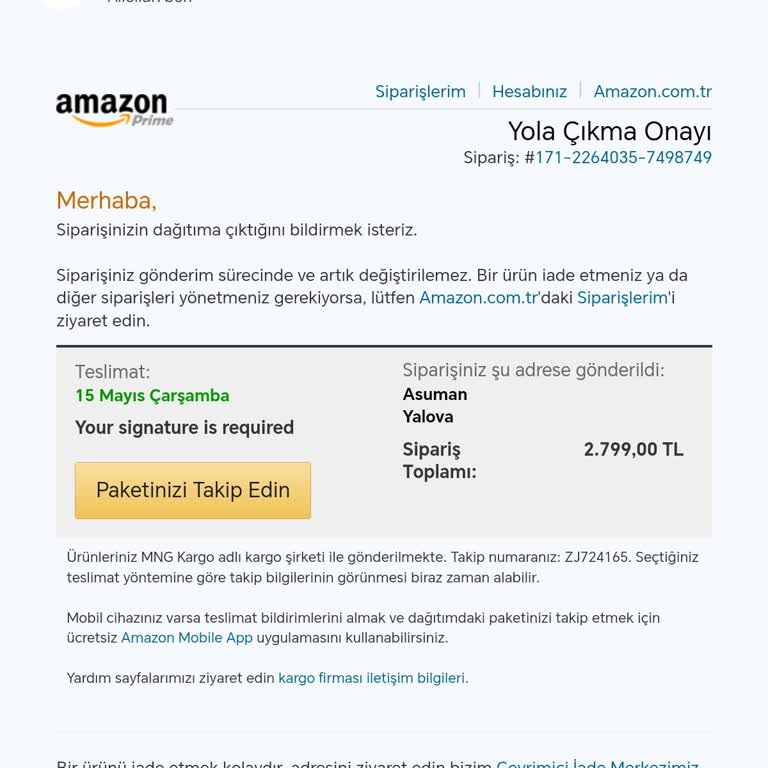 MNG Kargo Adres Değişikliği İstiyorum