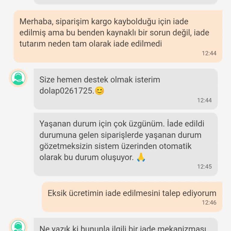 Dolap Müşteriden Kaynaklı Olmayan İadenin Ücretini Eksik Yapıyor