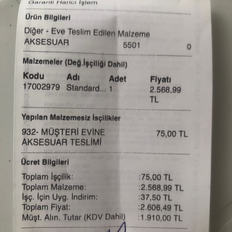 Siemens 700TL Gayriresmi İşçilik Ücreti