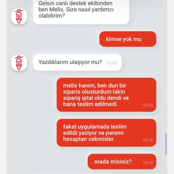 Tıkla Gelsin Sipariş İptali Ve Destek Hizmetleriyle İlgili Yaşadığım Sorunlar