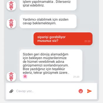 Tıkla Gelsin Sipariş İptali Ve Destek Hizmetleriyle İlgili Yaşadığım Sorunlar