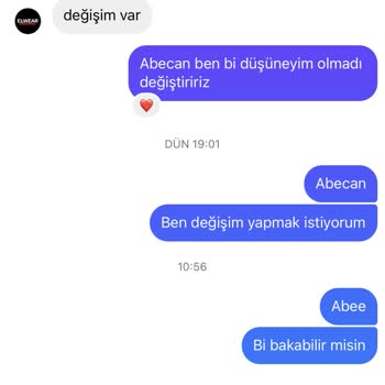 Elwear (Elwearsc) Shopier'den Aldığım Ürünün Değişimi Yapılmıyor