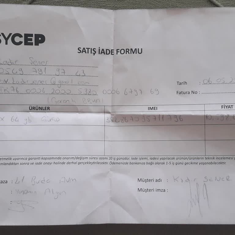 EasyCep İlgisizlik Ve İade Ücreti